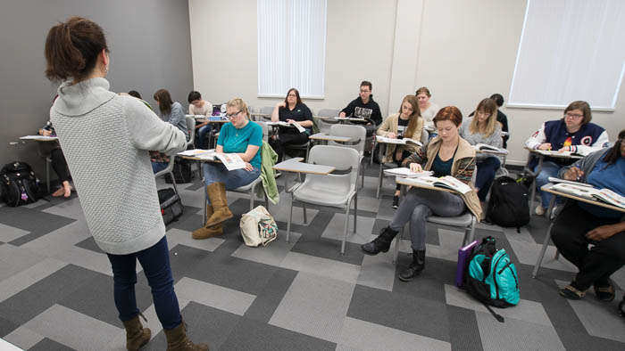 Foreign language institute language learners in the classroom